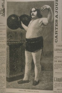 « Louis Cyr, l'hercule canadien », image tirée du périodique Le Monde illustré (13 février 1886).
