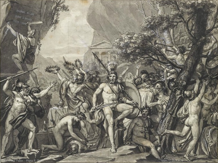 Leonidas aux Thermopyles, par Jacques-Louis David (1814). Source : Musée du Louvre. 